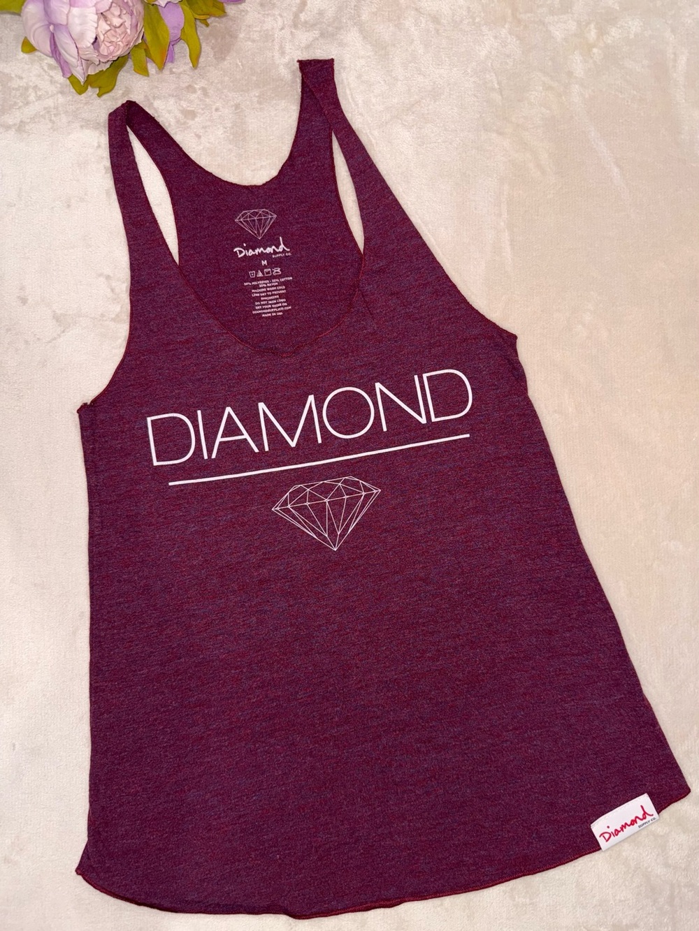 Diamond Supply Co. Maroon Racerback Graphic Tank